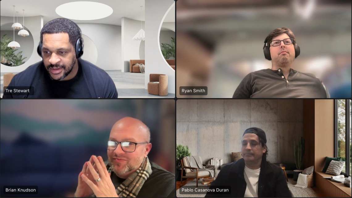 Baggage office hours video meeting with Tre Stewart and product partners